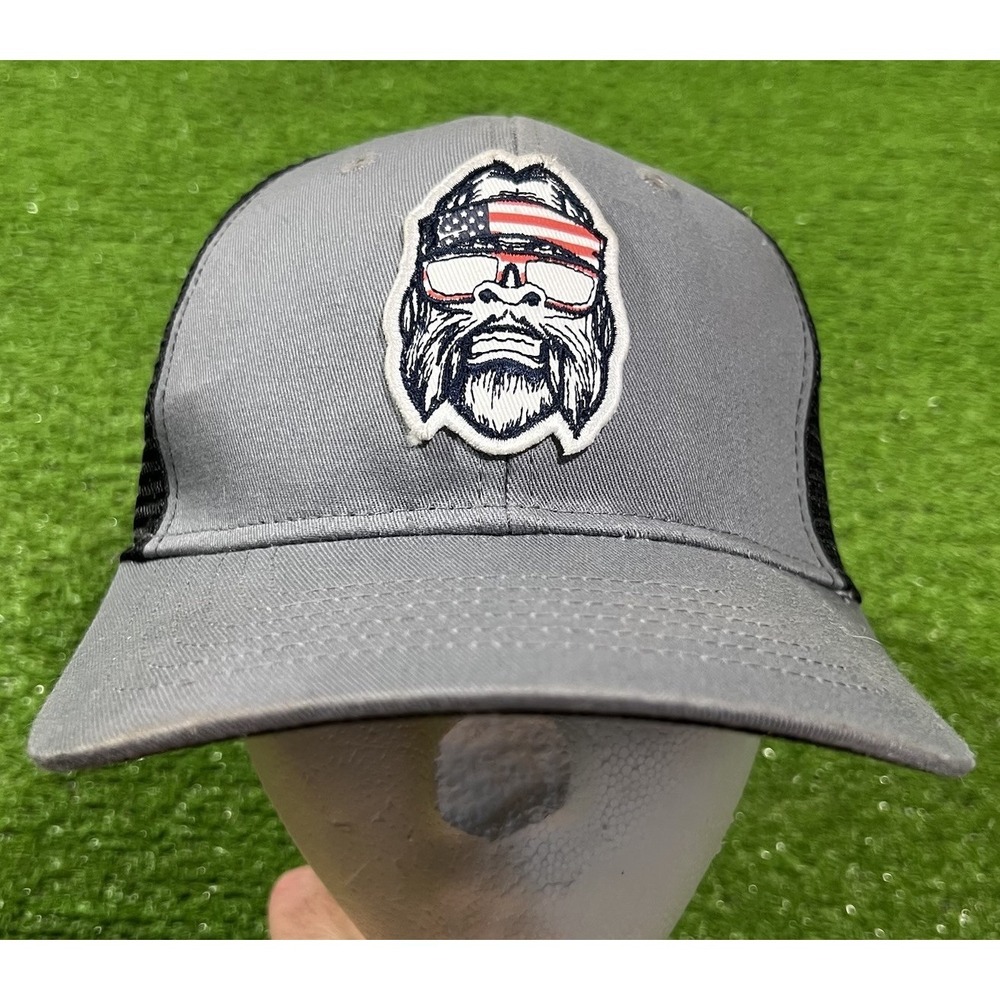 Retro Big Foot Trucker Hat SnapBack Sasquatch July 4th Hat American Flag NWOT